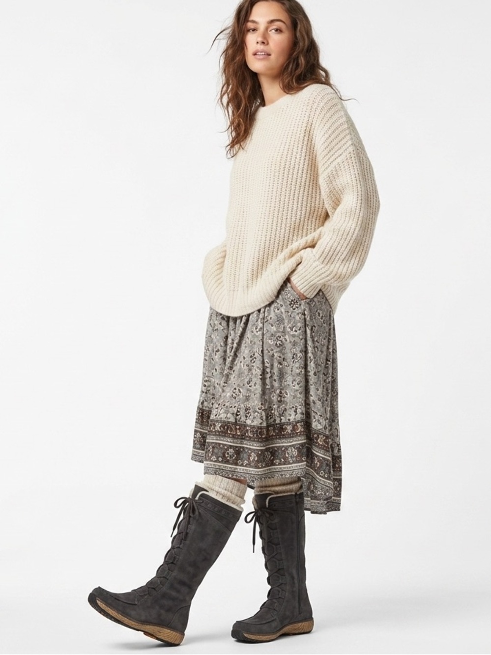 Timberland Dark Brown Suede Tall Lace-Up Boots